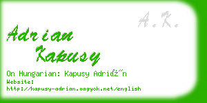 adrian kapusy business card